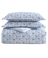 Laura Ashley Lorelei Sateen Reversible 3-Piece Duvet Cover Set