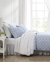 Laura Ashley Lorelei Sateen Reversible 3-Piece Duvet Cover Set