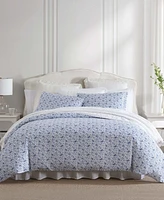 Laura Ashley Lorelei Sateen Reversible 3-Piece Duvet Cover Set