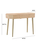 Tov Furniture 1 Piece Maple with Folding Mirror Vanity Desk