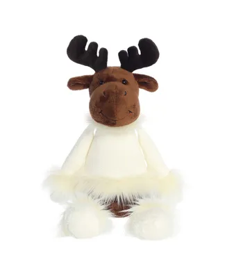 Aurora Large Winter Cozies Mitzi The Chocolate Moose Holiday Festive Plush Toy White 16"