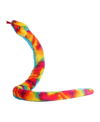 Aurora X-Large Rainbow Snake Playful Plush Toy Multi-color 53"