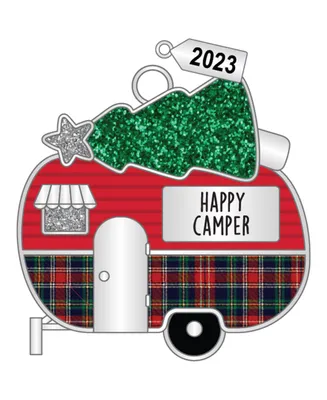 Ganz Sentiment Ornament Camper with Tree 'Happy Camper' with Dated 2023 Charm, 3"