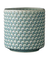 Coastal Stoneware Pot with Raised Dots and Crackle Glaze