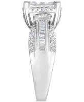 Diamond Princess-Cut Halo Cluster Ring (1 ct. t.w.) in 14k White Gold