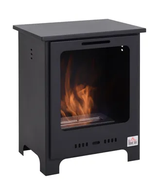 Homcom Freestanding Ethanol Fireplace Stove, Burns up to 3 Hours, Black