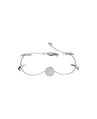 LuvMyJewelry Moonlit Design Sterling Silver Diamond Women Bracelet