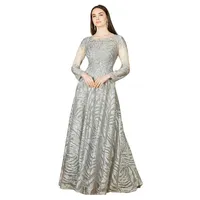 Women's Lara Lace Ball Gown with Long Sheer Sleeves