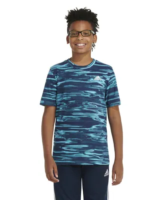 adidas Big Boys Short Sleeve Liquid Camo Printed T-shirt