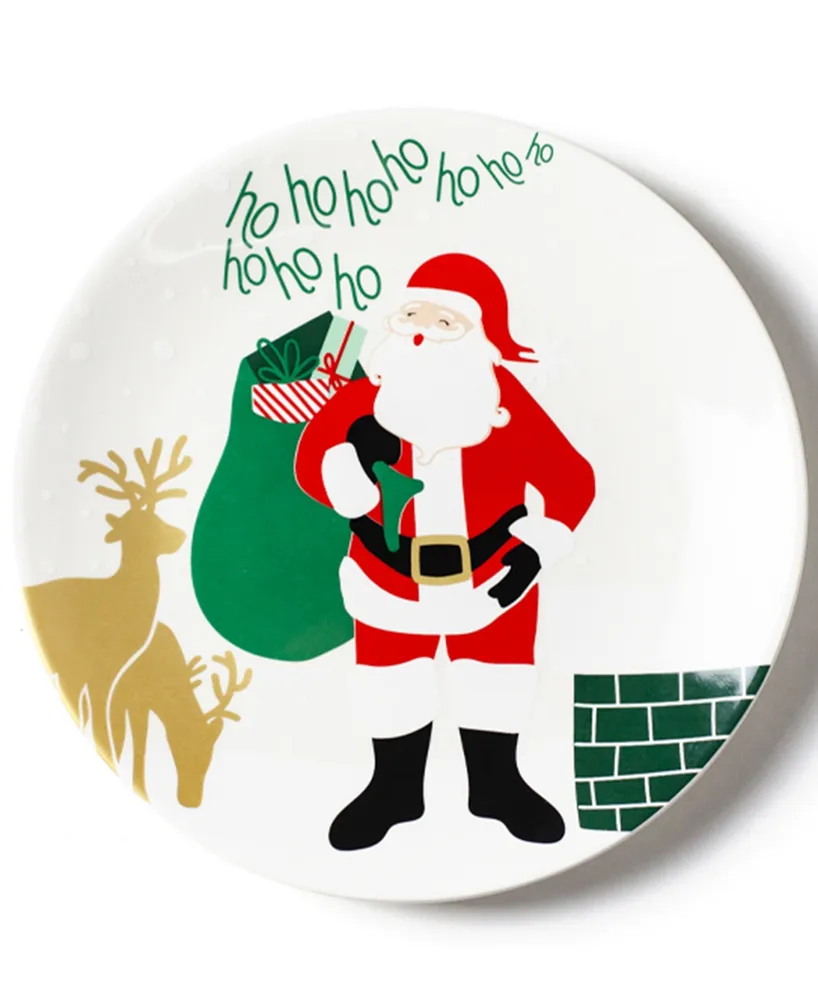Coton Colors Santa on the Rooftop Salad Plate Set of 4, Service for 4