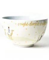 Coton Colors Brown Skin O Holy Night Scene 9" Footed Bowl