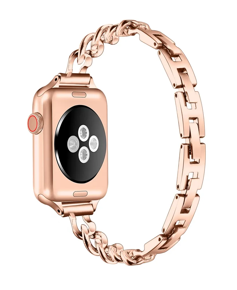 Posh Tech Unisex Skinny Nikki Stainless Steel Chain-Link Band for Apple Watch Size- 42mm, 44mm, 45mm, 49mm