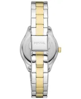 Fossil Women's Rye Three-Hand Date Two-Tone Stainless Steel Watch, 30mm