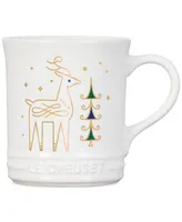 Le Creuset Stoneware Coffee Mug Noel Reindeer 14 oz.