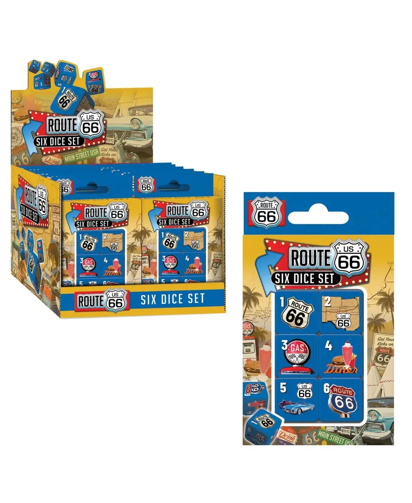 Masterpieces Route 66 - 6 Piece D6 Gaming Dice Set Ages 6 and Up