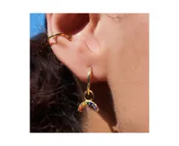 Women's 14K Gold Plated Earrings Rainbow Hoops