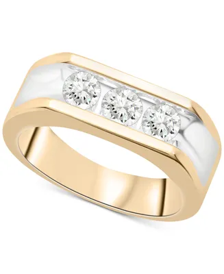 Men's Diamond Three Stone Ring (1 ct. t.w.) in 10k Gold