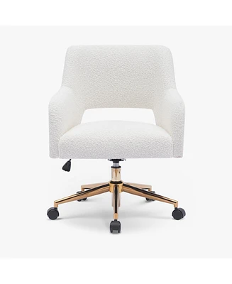 Mid-Century Modern Office Accent Chair with Wheels
