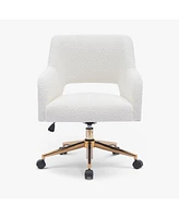 Mid-Century Modern Office Accent Chair with Wheels