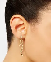 Italian Gold Double Twist Drop Earrings in 14k Gold