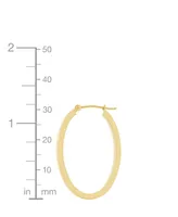 Polished Oval Flat-Edge Tube Earrings in 10k Gold, 1-1/5"