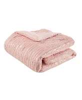 Intelligent Design Naomi Metallic Print Faux Fur Piece Comforter Set