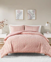 Intelligent Design Naomi Metallic Print Faux Fur Piece Comforter Set