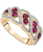 Ruby (3/4 ct. t.w.) & Diamond (1/3 ct. t.w.) Openwork Statement Ring in 14k Gold