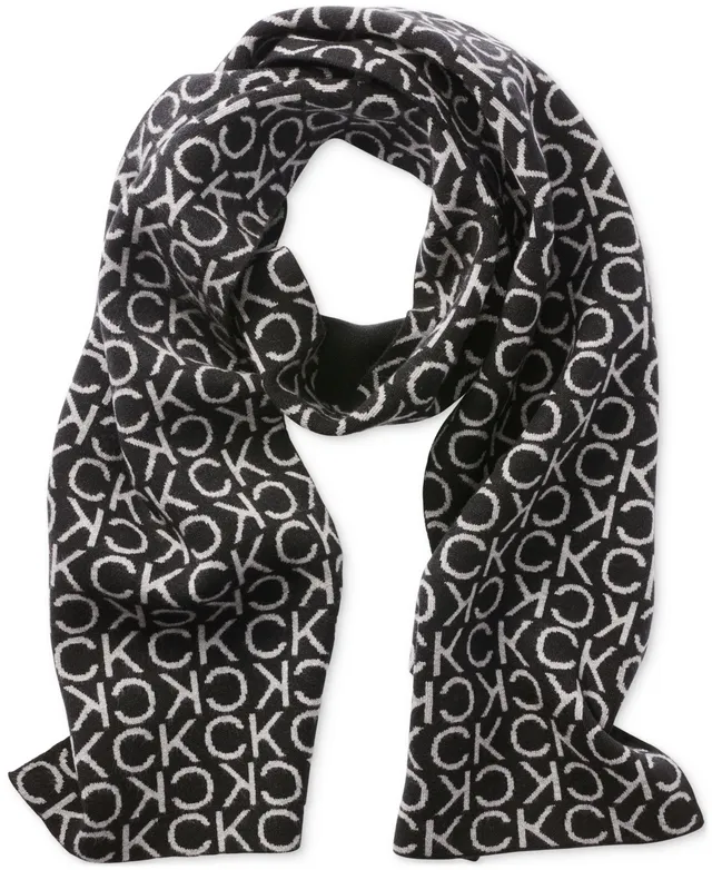 Calvin Klein Monogram CK Logo-Print Pashmina Wrap Scarf - Macy's