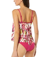 Carmen Marc Valvo Womens Flyaway Tankini Top Ruched Bikini Bottoms