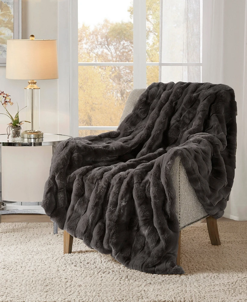 Madison Park Vivienne Faux Fur Throw, 50" x 60"