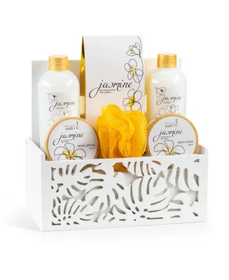 Freida and Joe Jasmine Fragrance Bath & Body Set in White Tissue Box Luxury Body Care Mothers Day Gifts for Mom