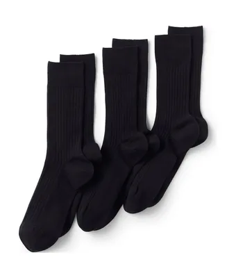Lands' End Men's Seamless Toe Cotton Rib Dress Socks (3-pack)