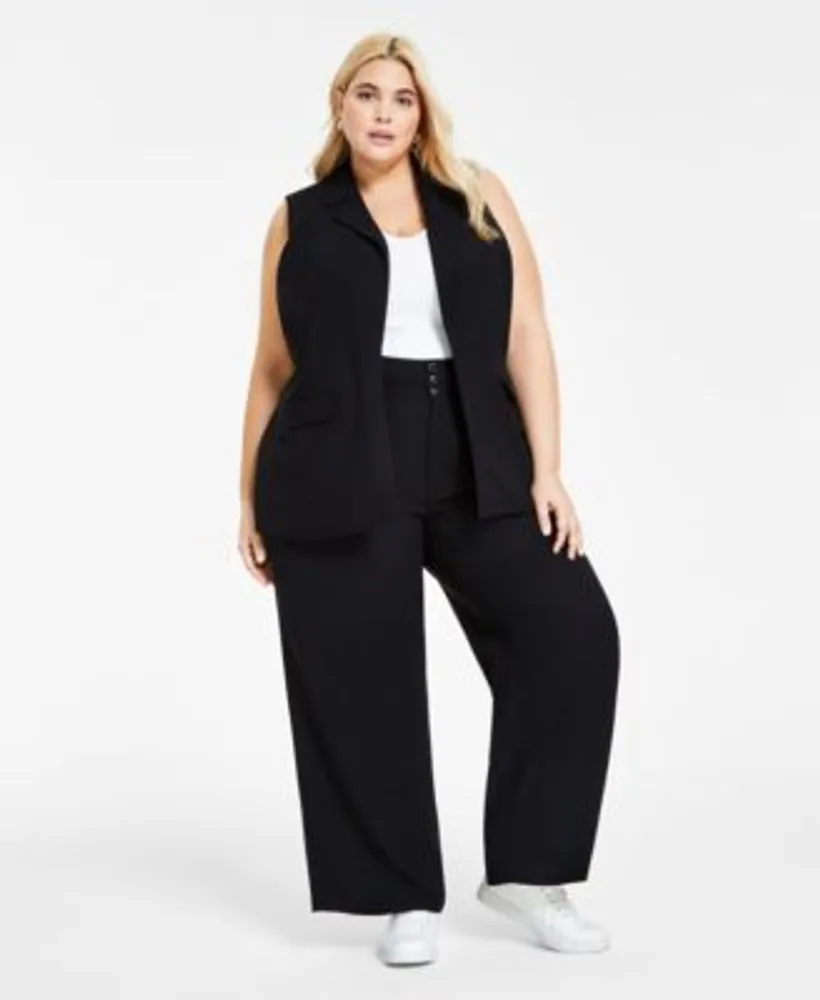 Bar Iii Plus Size Long Vest Wide Leg Pants Created For Macys