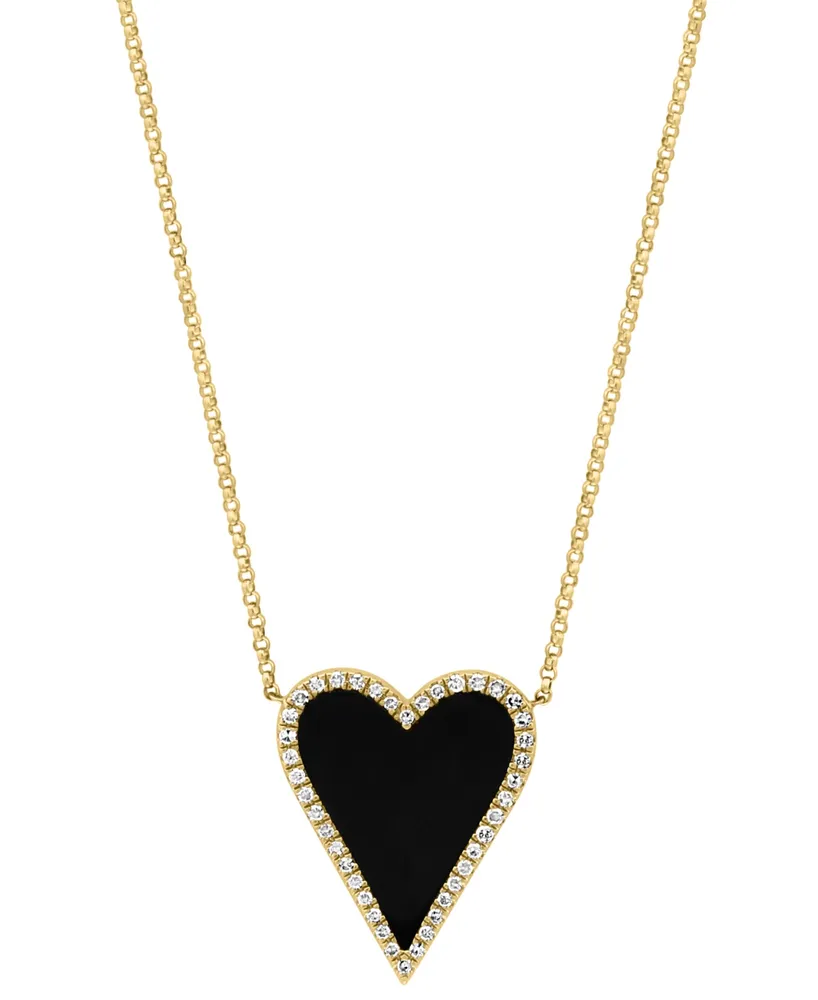 Effy Sterling Silver Pavé Diamond Heart Y-necklace | ModeSens