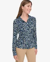 Tommy Hilfiger Women's Printed Button-Front Blouse