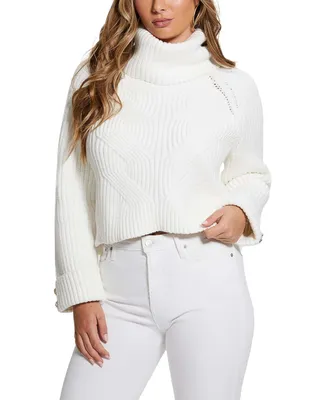 Guess Women's Lois Cable-Knit Turtleneck Sweater