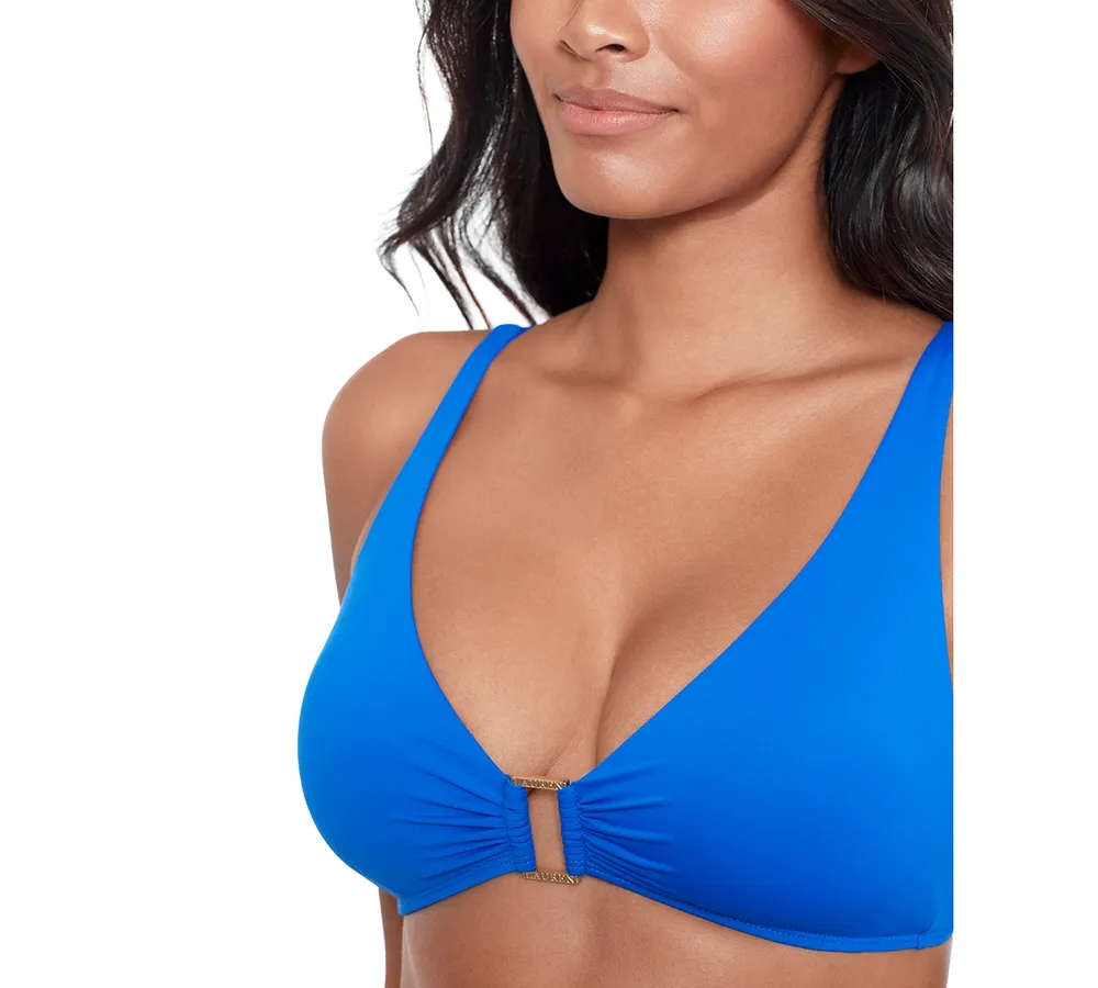 Lauren Ralph Women's Ring-Trim Bikini Top