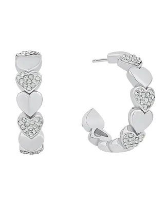 And Now This Crystal Heart C Hoop Earring