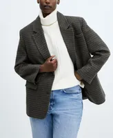 Mango Women's Houndstooth Structured Blazer