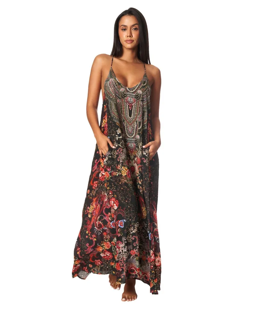 La Moda Clothing Women's Scoop neck T-back Maxi Dress