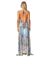 La Moda Clothing Women's Maxi halterneck dress