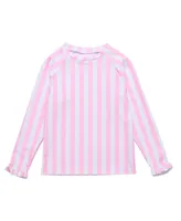 Toddler, Child Girl Pink Stripe Ls Rash Top