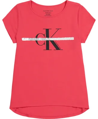 Calvin Klein Big Girls Sequin Logo T-shirt