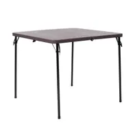 2.83-Foot Square Bi-Fold Plastic Folding Table With Carrying Handle