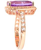 Amethyst (3-1/3 ct. t.w.) & White Topaz (5/8 ct. t.w.) Halo Statement Ring in Gold-Plated Sterling Silver (Also in Sky Blue Topaz & Pink Amethyst)