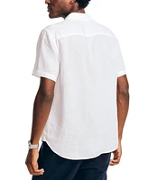 Nautica Men's Classic-Fit Solid Linen Short-Sleeve Shirt