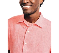 Nautica Men's Classic-Fit Solid Linen Short-Sleeve Shirt