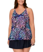 Island Escape Plus Size Racer Back Tankini Top Swim Skirt Created For Macys