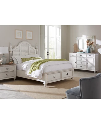 Mandeville 3pc Bedroom Set (Louvered California King Storage Bed + Louvered Dresser -Drawer Nightstand